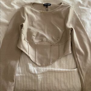 Tan long sleeve going out top